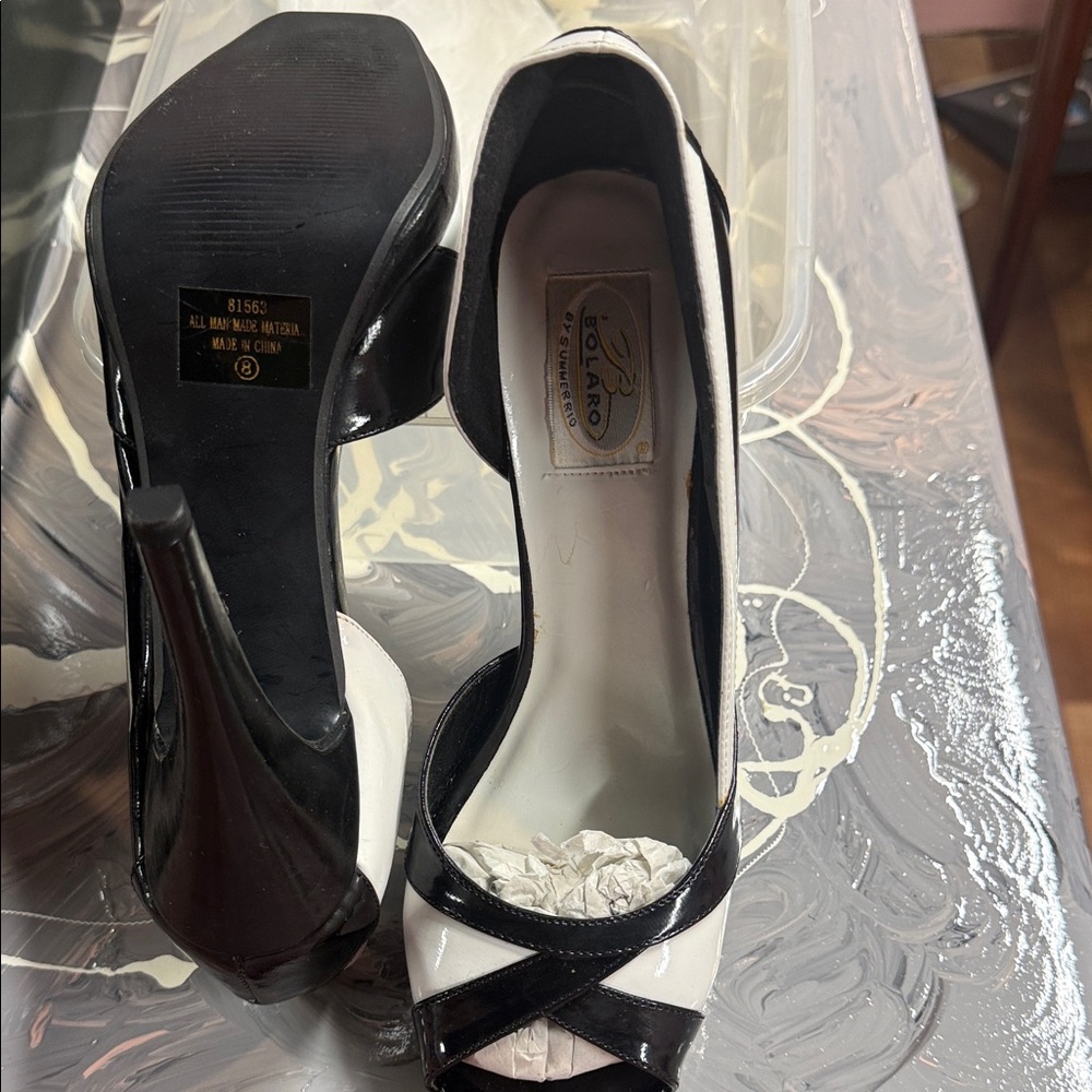 Never worn, Women's Black and White Heels